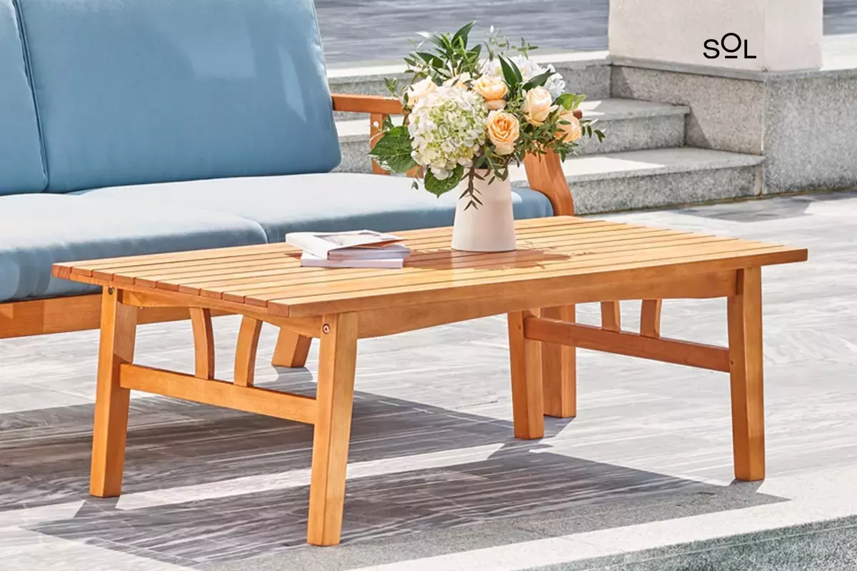 SOL Wooden Outdoor Sofa Table
