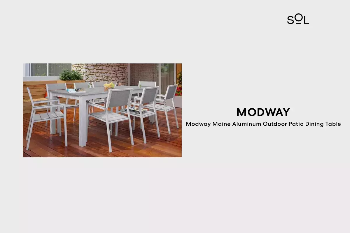 Modway Maine Aluminum Outdoor Patio Dining Table