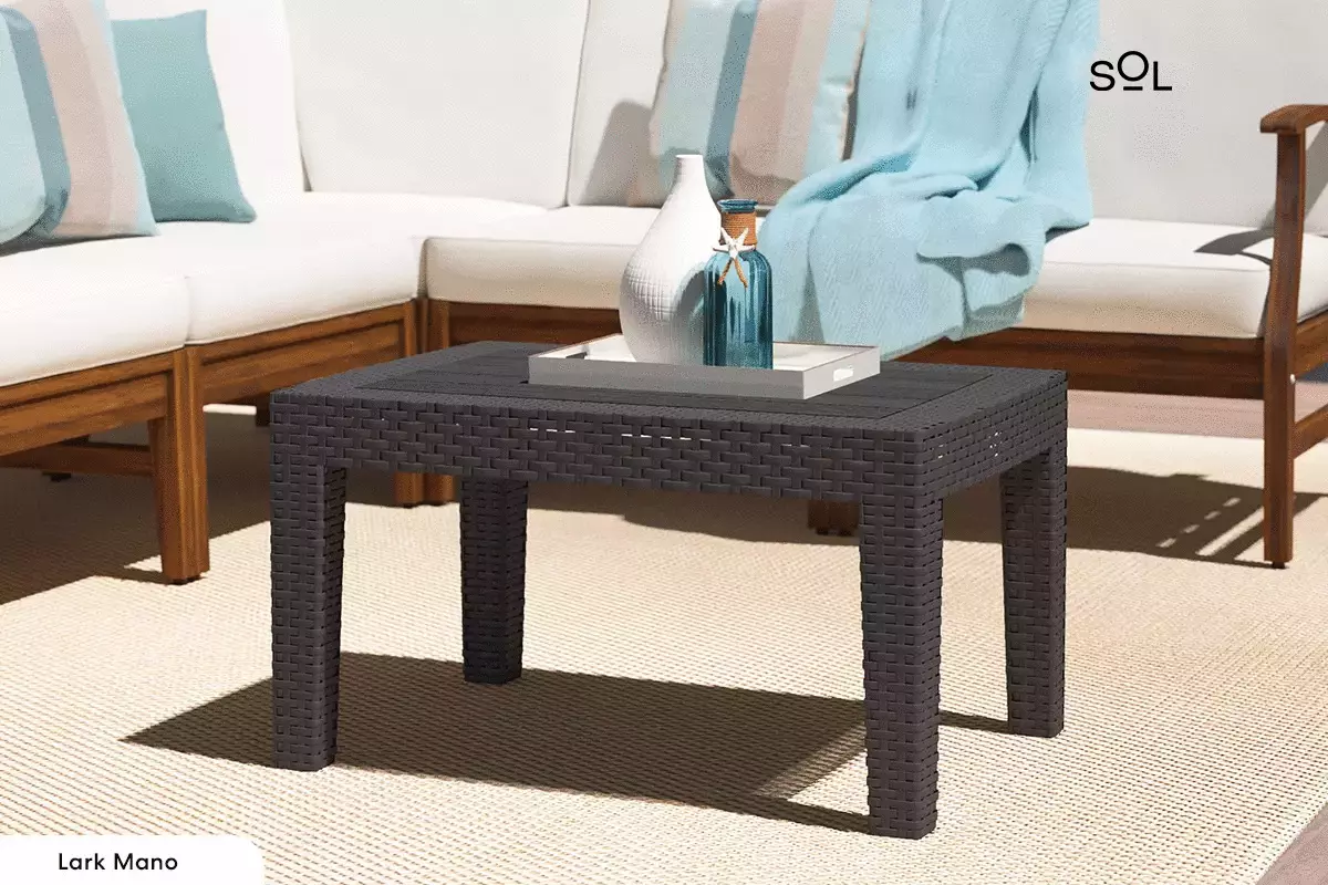 Stylish Lark Manor Doon Rattan Coffee Table