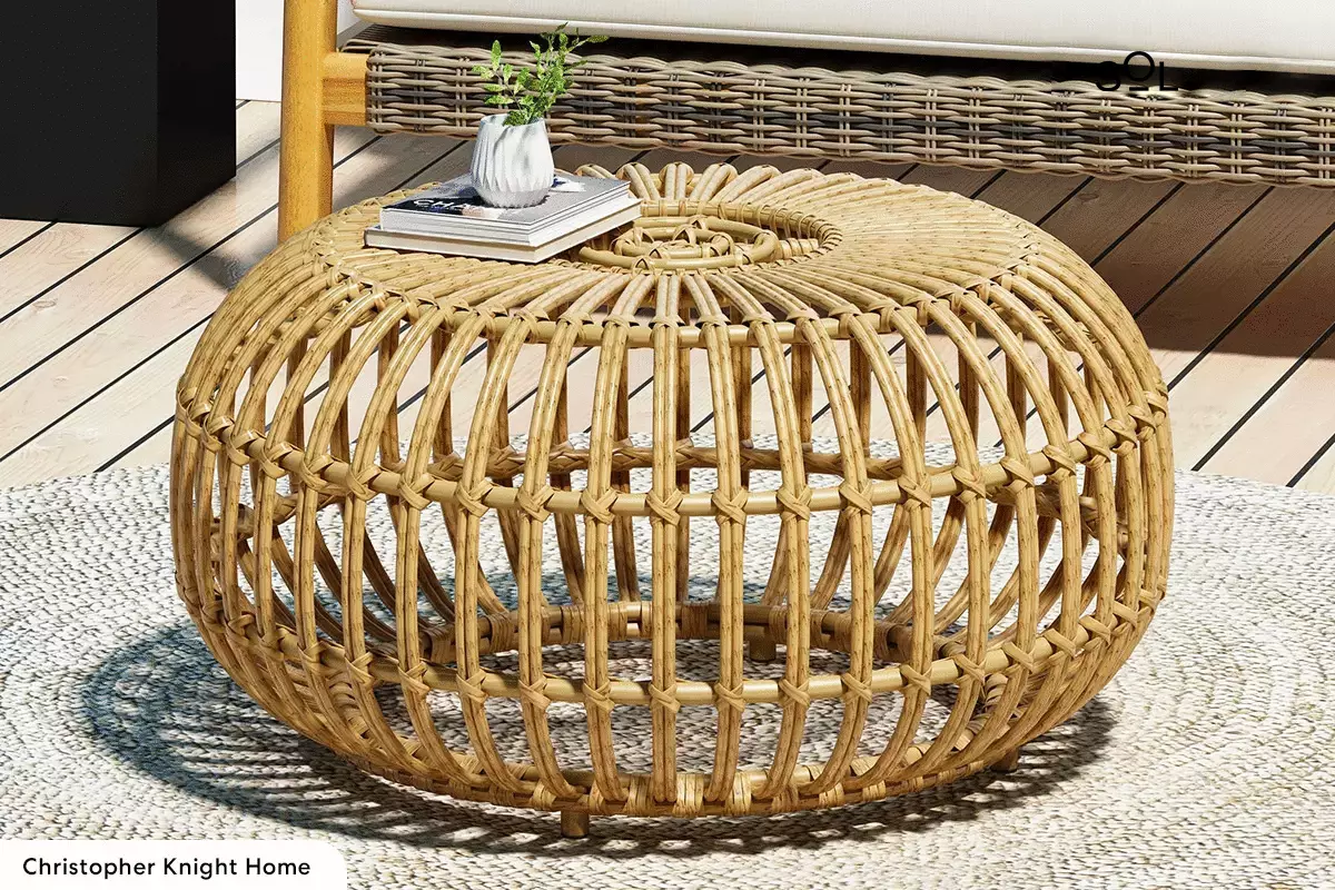 Wicker Coffee Table by Christopher Knight Home