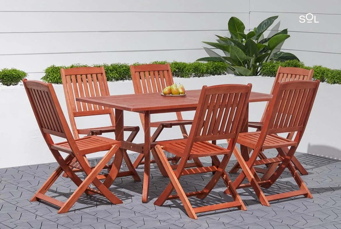 SOL Urban Oasis Outdoor 7-piece Wood Patio Dining Set