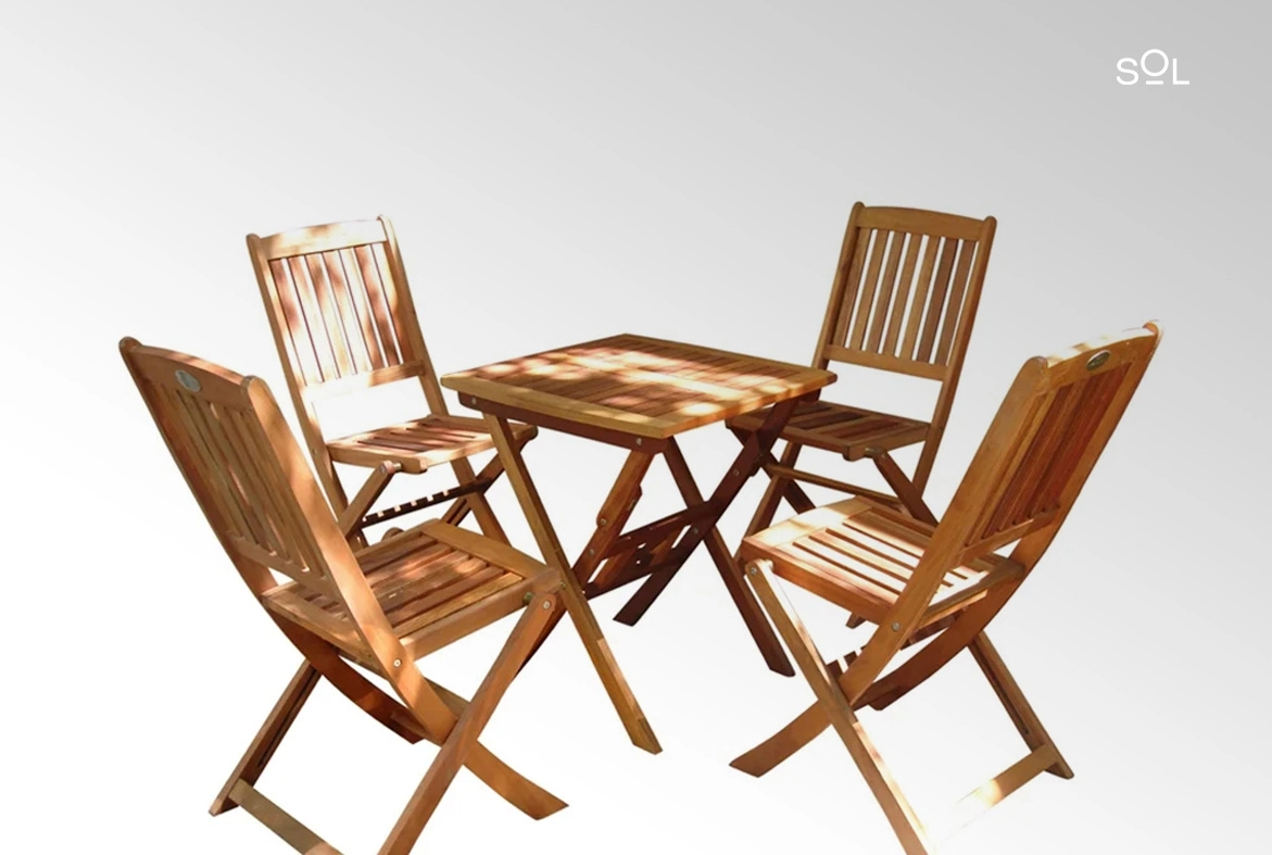 SOL Urban Oasis 5-Piece Wood Outdoor Patio Bistro Set