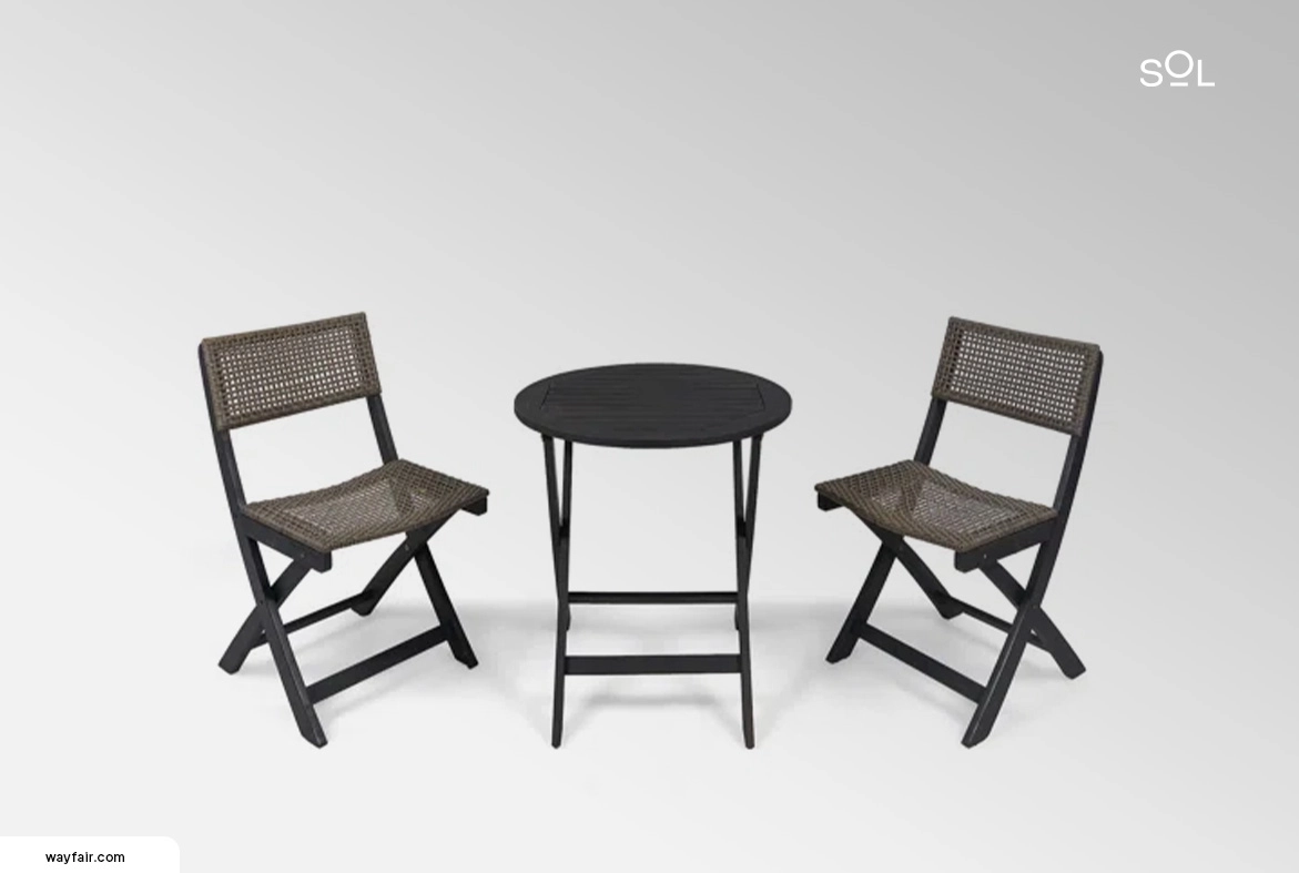 Jackson Heights Round 2 Folding Outdoor Dining Set