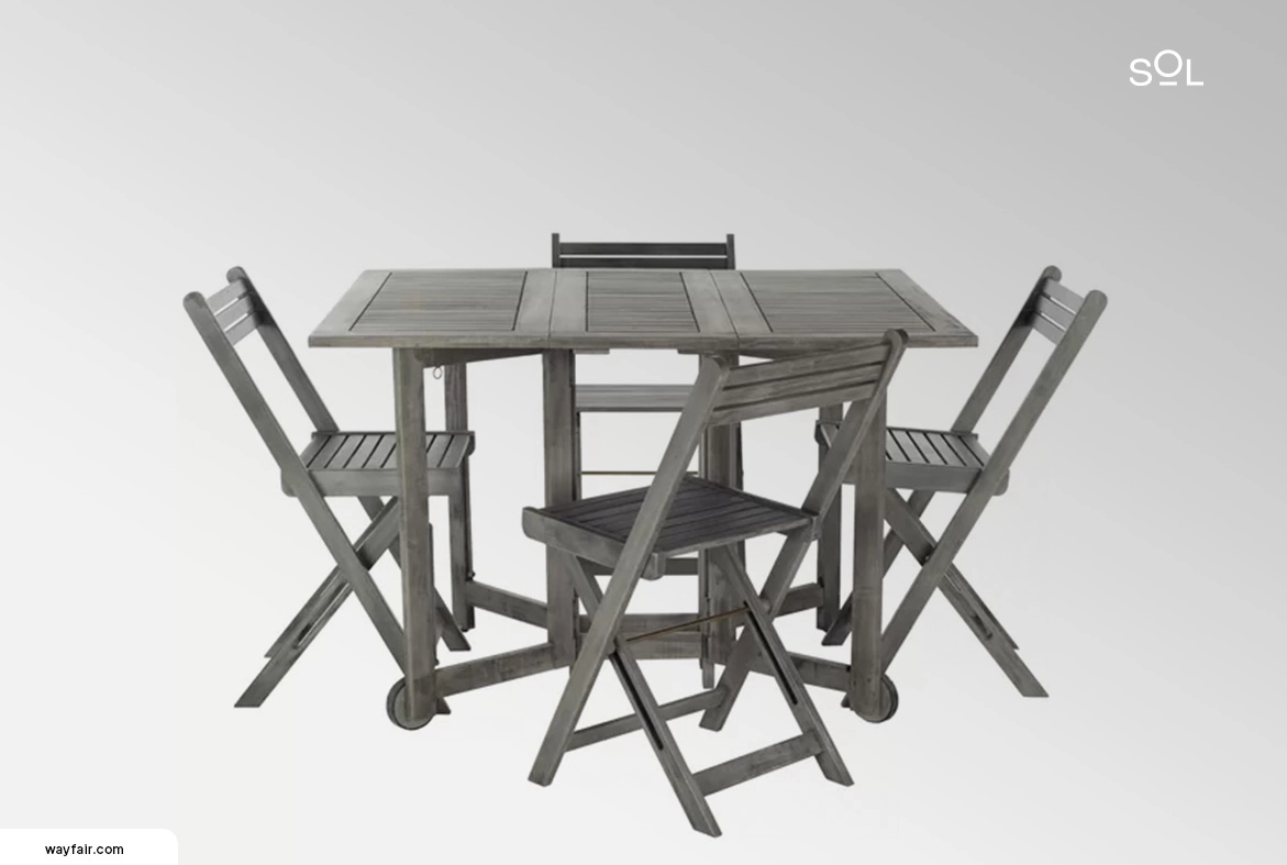 Laoise Rectangular 4 Folding Outdoor Dining Set