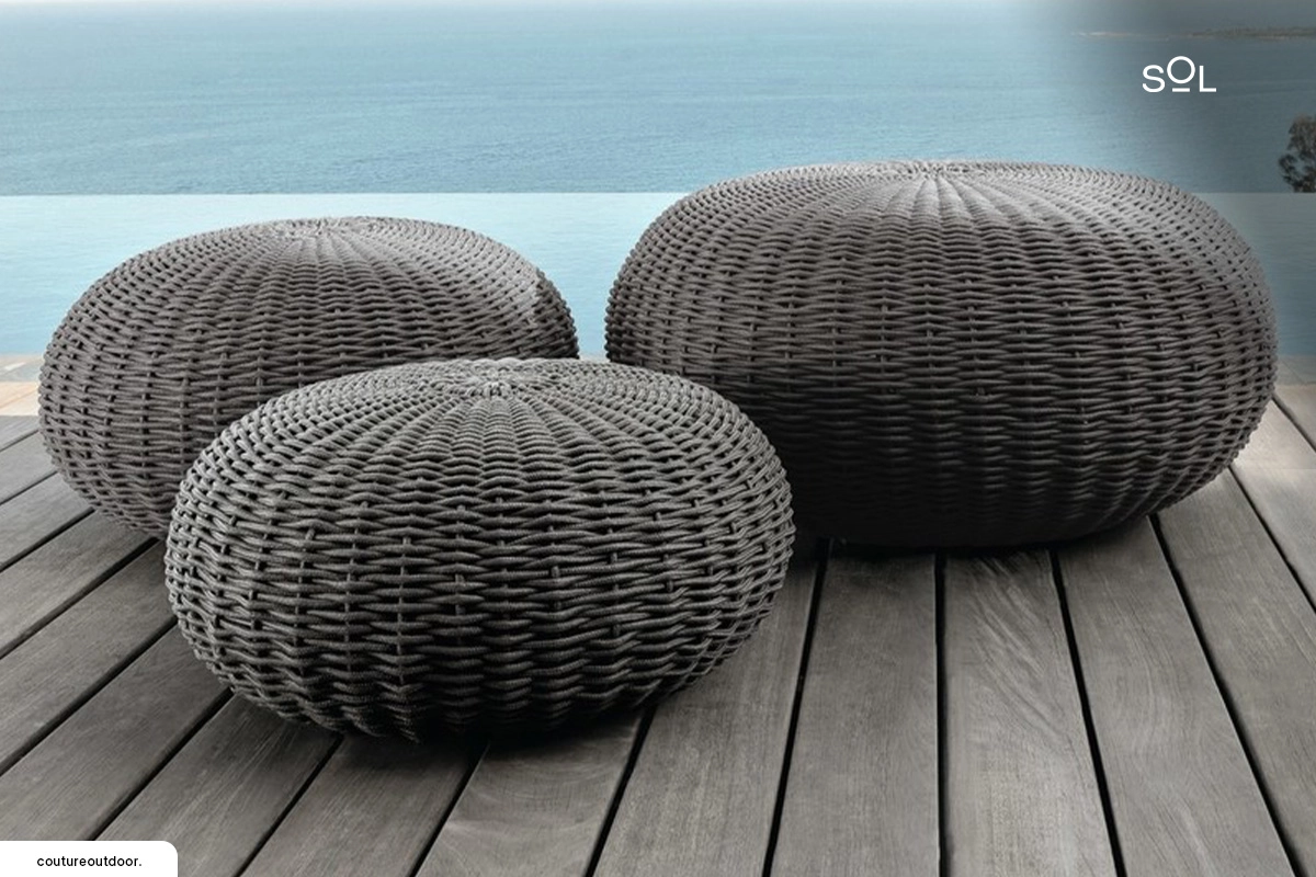 Rope outdoor pouf