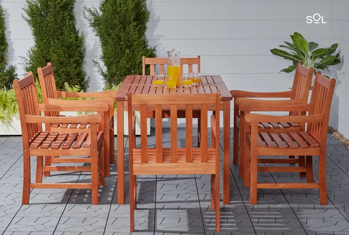 SOL Urban Oasis Outdoor 7-piece Wood Patio Dining Set