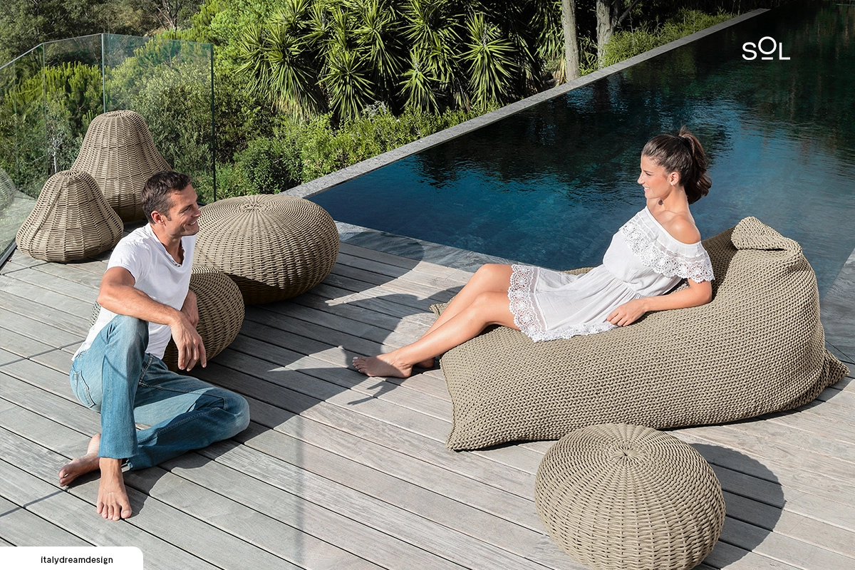 Modern and Stylish Outdoor Poufs for Outdoor Seats