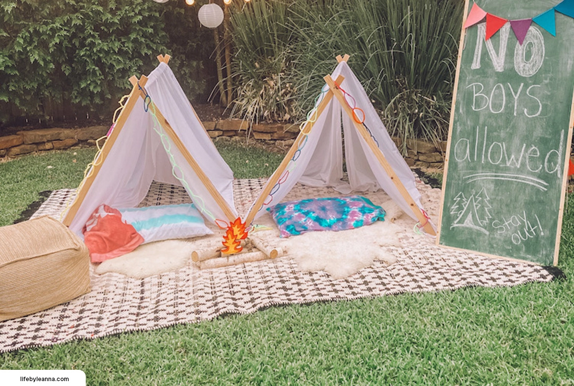 Set up a backyard tent