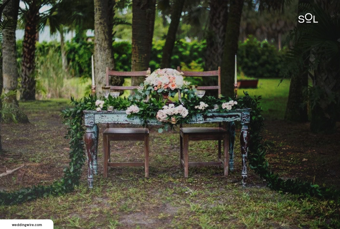 Personalized wooden coolers - outdoor wedding table decor