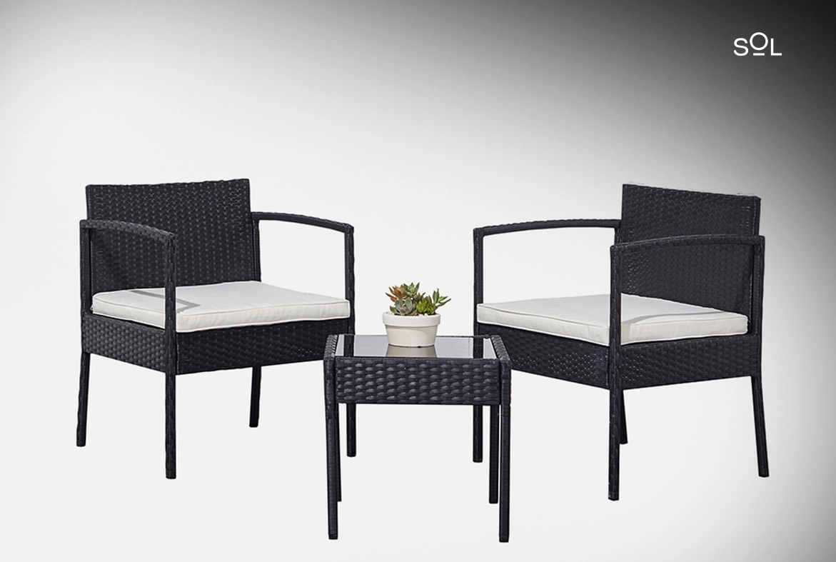 SOL Malibu Three-Piece Outdoor Conversation Bistro Set