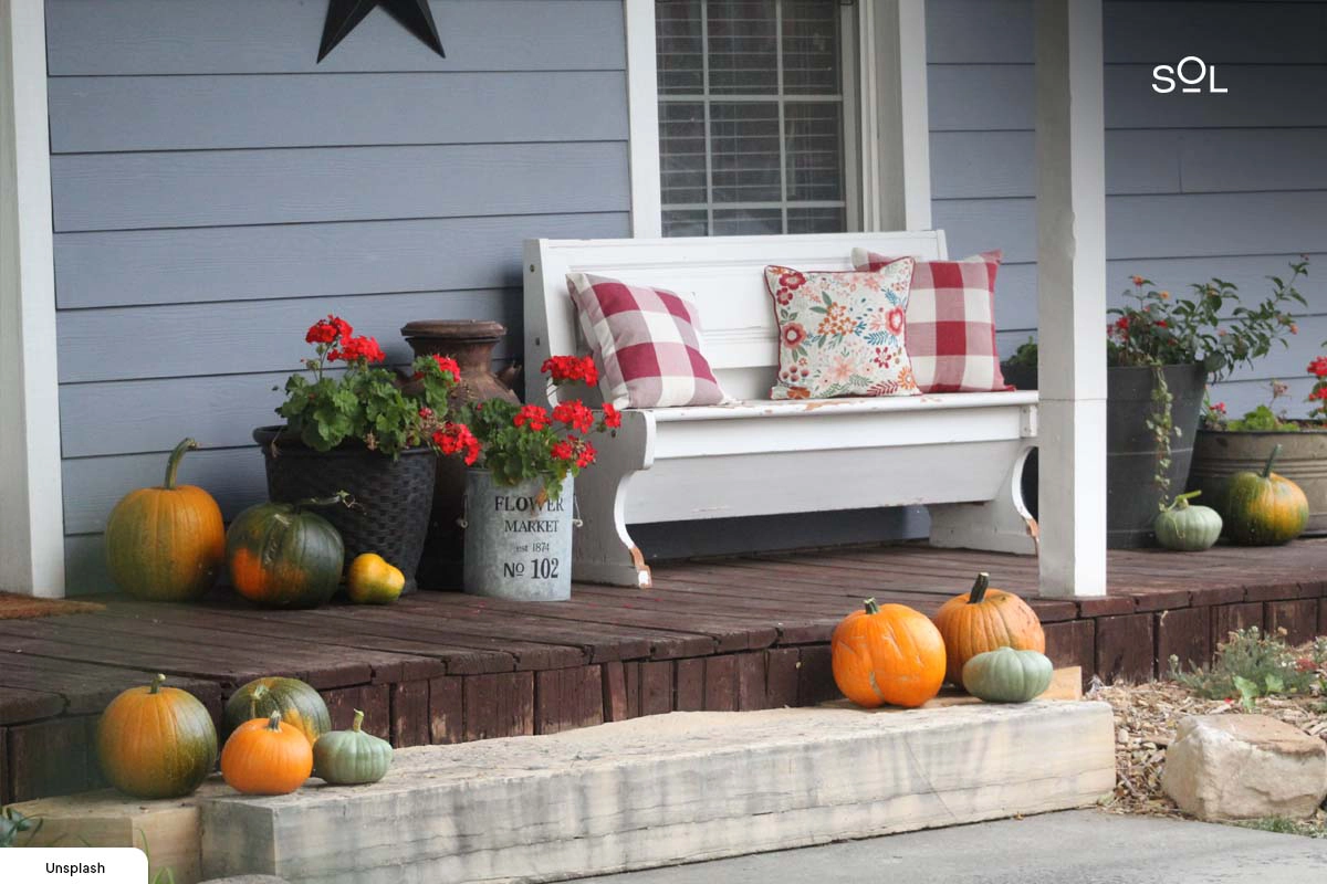 Decorate the Front Porch - Fall yard decor ideas