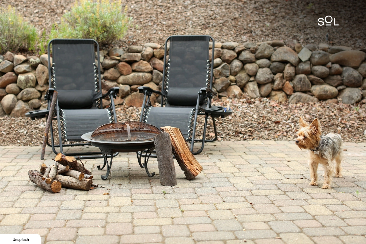 A Fire Pit Area - backyard paver patio ideas