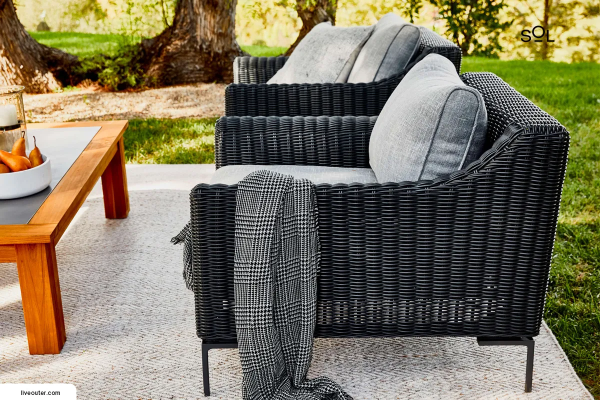Classic Elegance with Black Outdoor Wicker Chair
