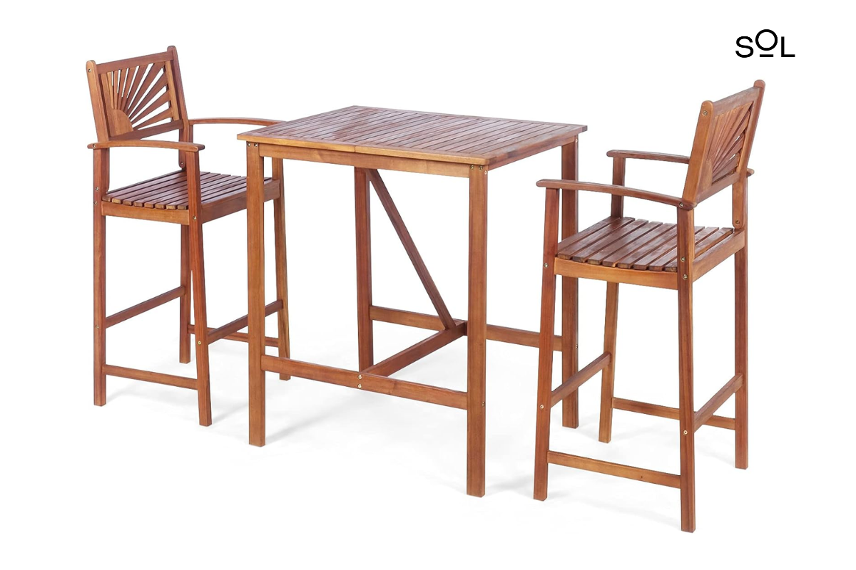 COSTWAY 3PCS Bar Table Set