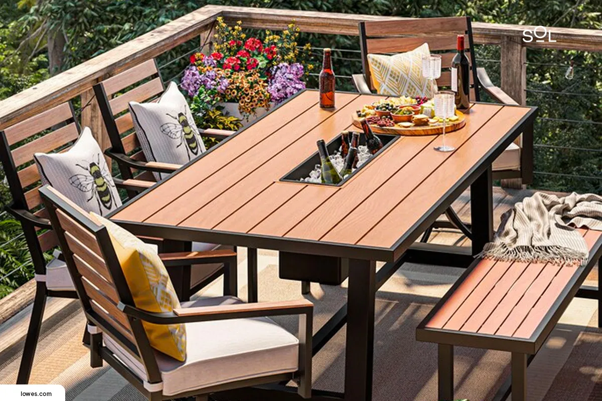 Space-Saving and Stylish: Patio Dining Tables with Bench Seating